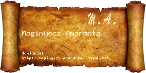Maginyecz Amaranta névjegykártya